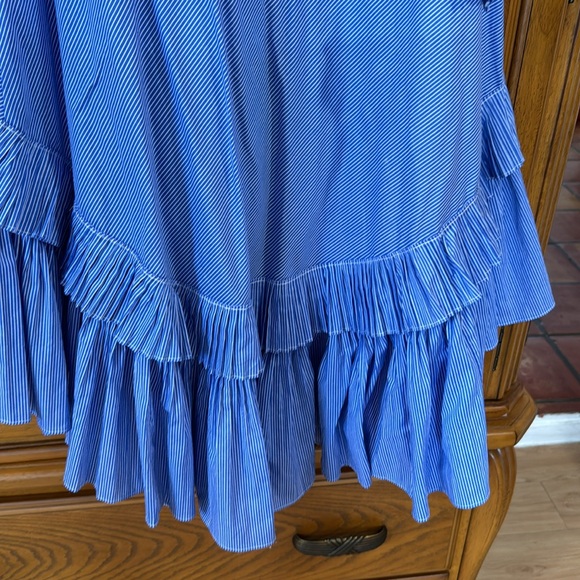 Chicwish  RUFFLE TIERED FRILL HEM SKIRT IN BLUE STRIPES, size S - Picture 11 of 17